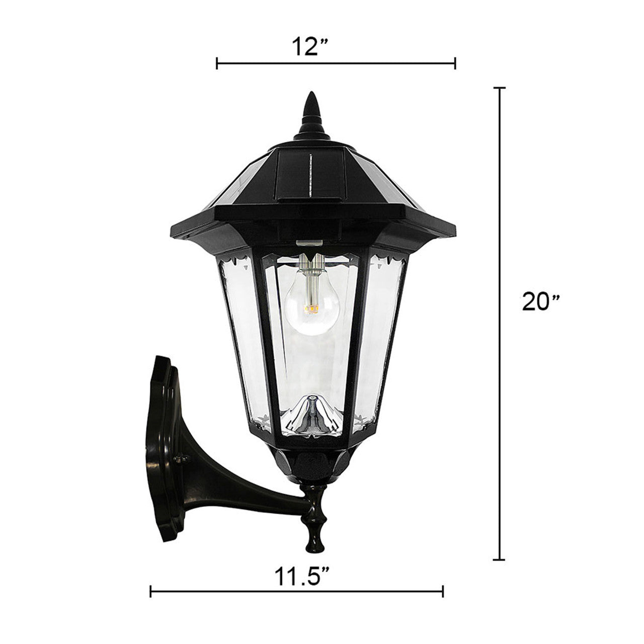 Solar LED Windsor Lantern Light - Black - Gama Sonic