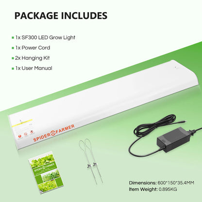 LED Full Spectrum Indoor Grow Light - 33W - Spider Farmer