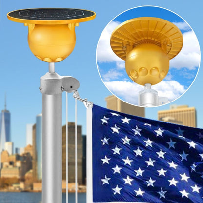 Solar LED Flag Pole Ball Topper Light - 10 LEDs - White/Black/Gold/Silver Finish