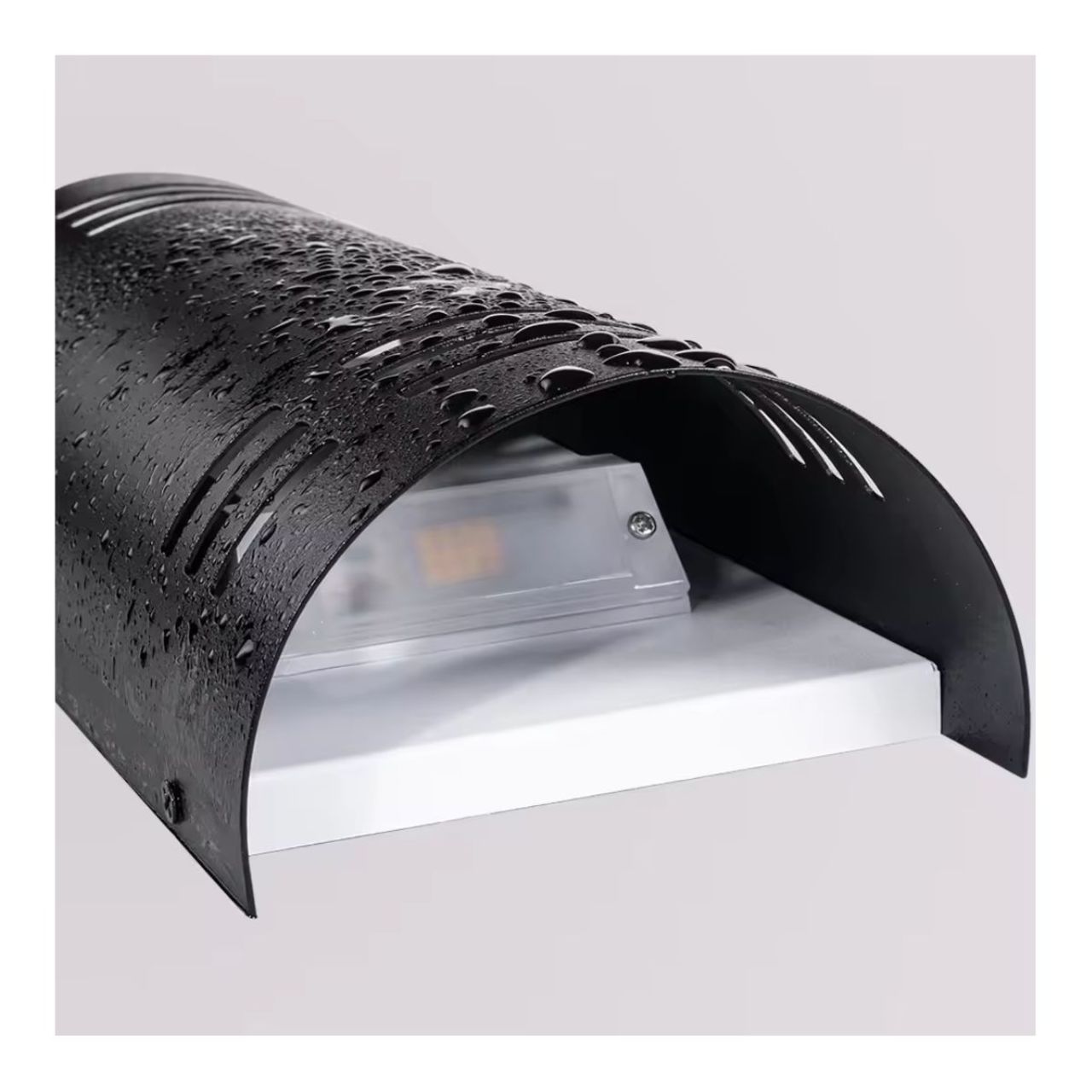 LED Architectural Semi-Round Wall Light - Indoor or Outdoor - 24W - 1600 Lumens - Color Tunable - Black Finish - LumeGen