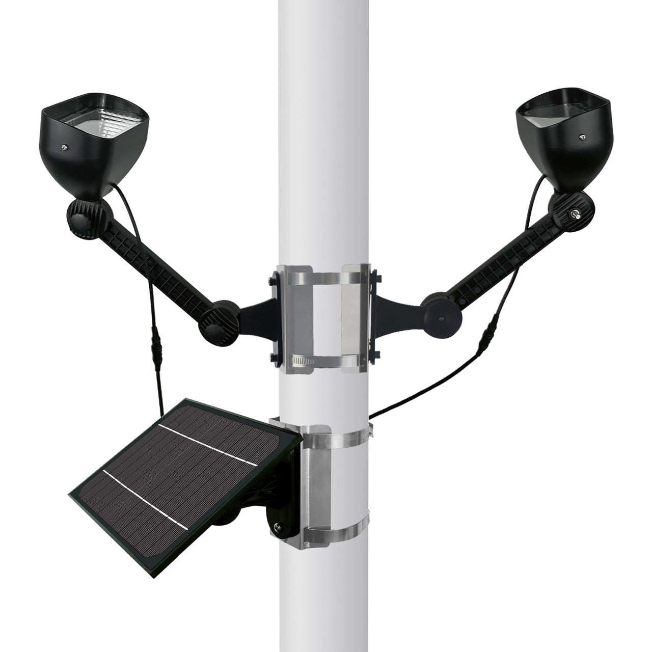 Solar LED Dual-Head Flagpole Light - 640 Lumens - LumeGen