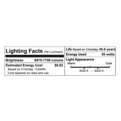 LED Color Tunable Garage Canopy Light - 55W - 7700 Lumens - 3000K/4000K/5000K - Euri Lighting