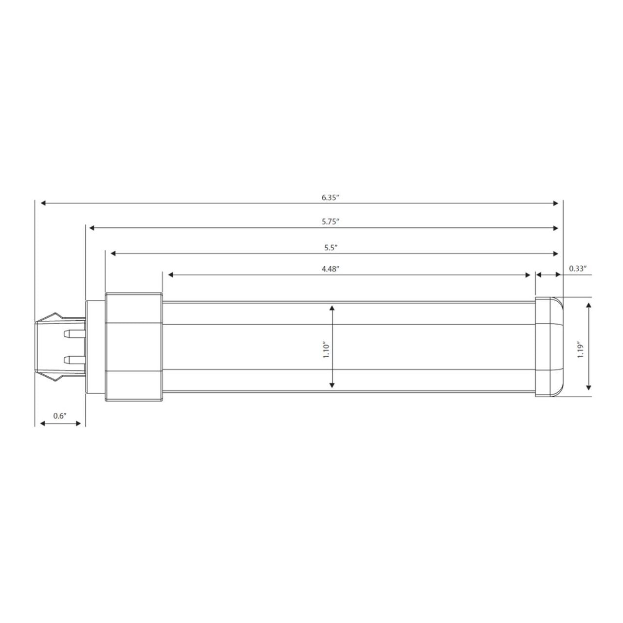 LED 4-Pin Horizontal PL Lamp - CFL Ballast Compatible - 9W - Keystone