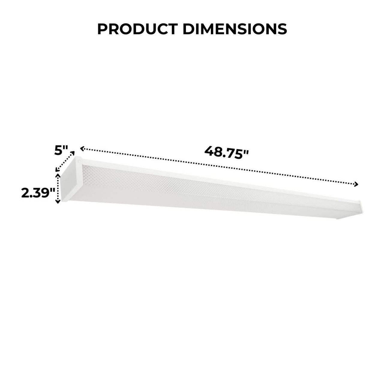 LED 4ft. x 5in. Traditional Wraparound Light - Wattage Adjustable 30W/40W/50W - Color Tunable 3500K/4000K/5000K - Prismatic Lens - LumeGen