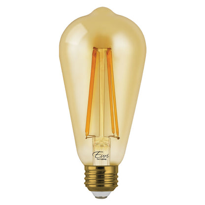 CASE OF 24 - LED ST19 Amber Filament - 5.5 Watt - Dimmable - 60W Equiv - 500 Lumens - Euri Lighting