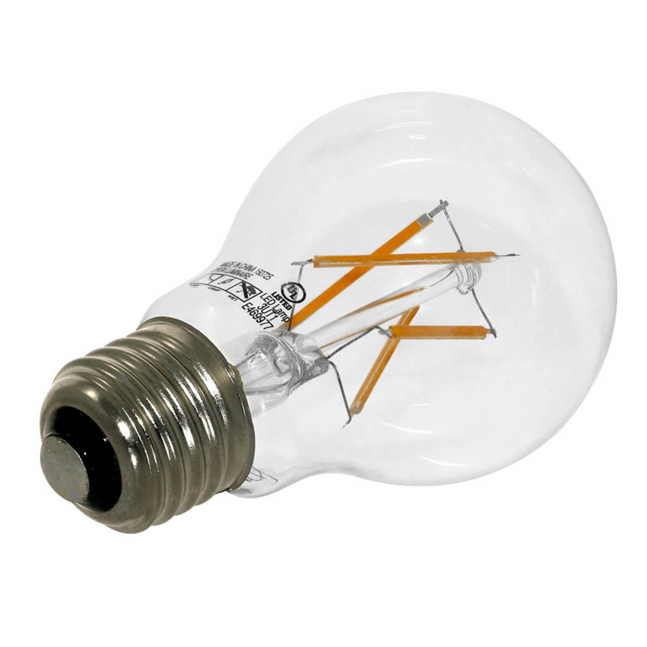 CASE OF 24 - LED A19 Clear Glass Filament Bulb - 7W - 800 Lumens - Dimmable - Euri Lighting