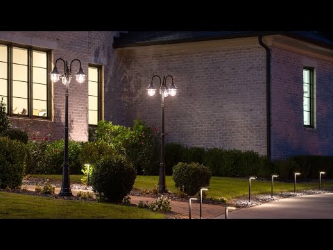 Solar LED Orion Post Light with 8ft Post - Black Finish - Gama Sonic