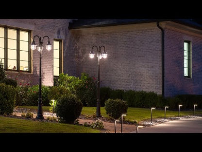 Solar LED Orion Post Light with 8ft Post - Black Finish - Gama Sonic