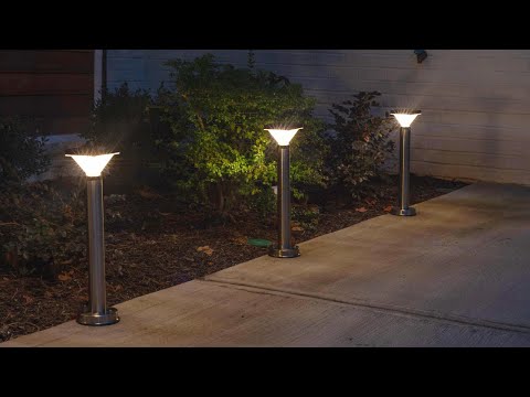 Solar LED Luxor Stainless Steel Bollard Light - Gama Sonic