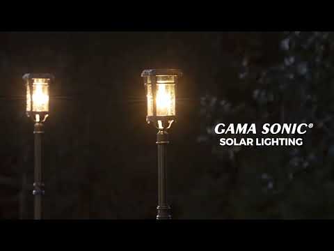 Aurora Bulb Post Lamp with EZ Anchor - 50 Lumens - Black Finish - Gama Sonic