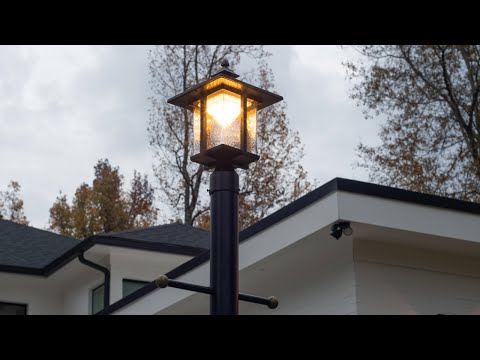 Solar LED Casita Post Light - Black Finish - Gama Sonic