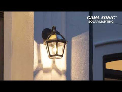 Solar LED Polaris Wall Light - 130 Lumens - 2700K - Black Finish - Gama Sonic