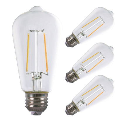 Case of 4 - LED ST18 Clear Bulb - E26 - 6.5W - 750 Lumens - Dimmable - Energetic Lighting