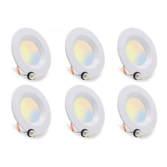 Case of 6 - 4in LED Recessed Retrofit - 10W - 650 Lumens - Color Selectable - E26 Base - Energetic Lighting