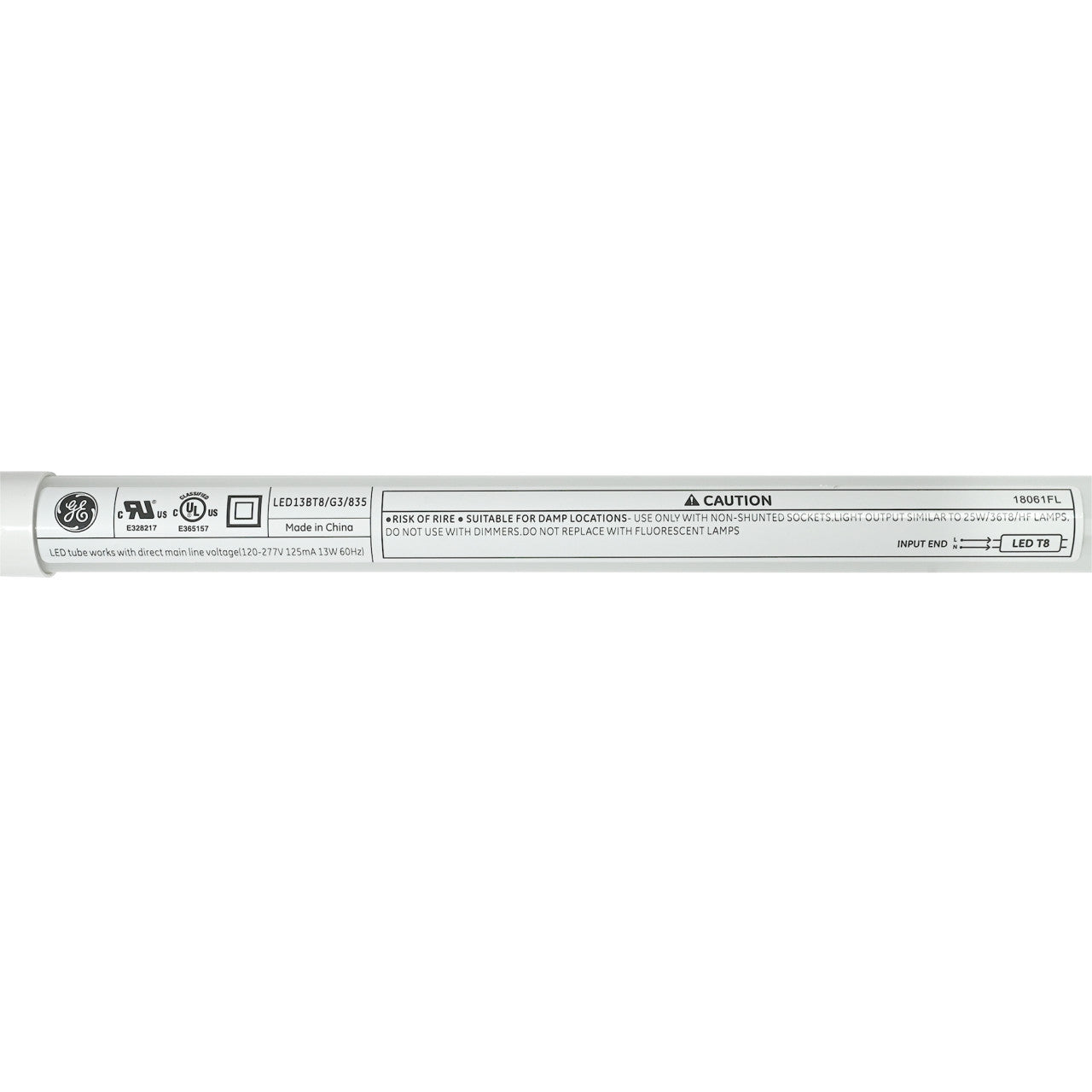 Case of 20 - 3ft. LED T8 Tube - Type B - 13W - 1800 Lumens - 3500K - GE