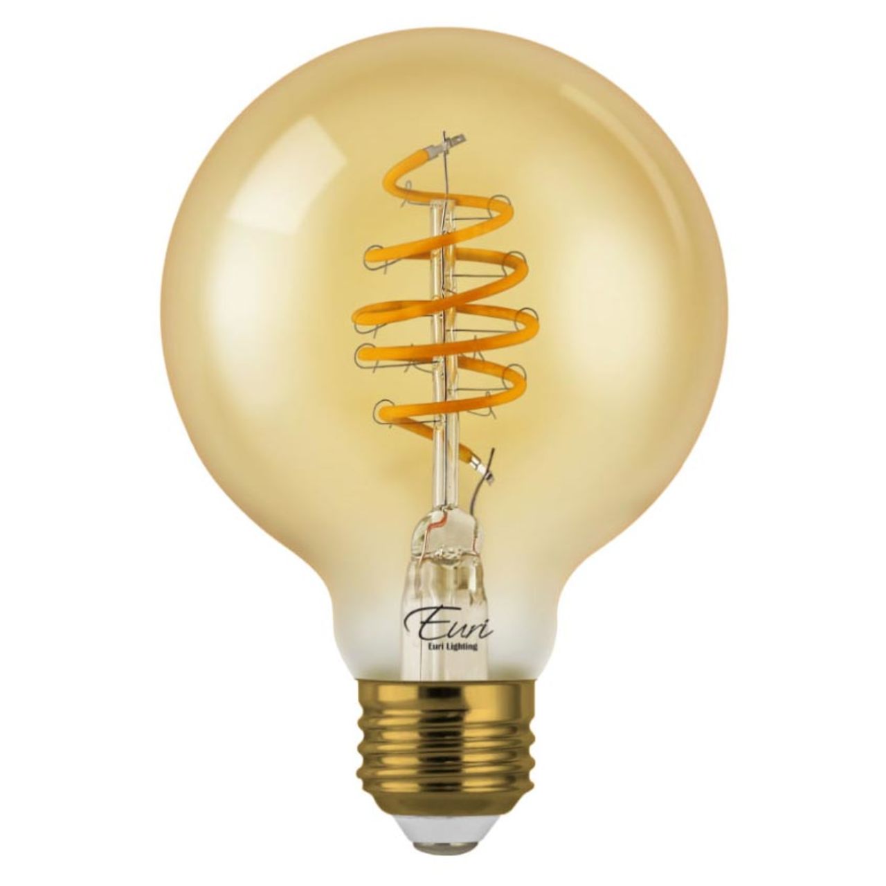 LED G25 Filament Bulb - 4.5W - 250 Lumens - 2200K - Amber Glass - Euri Lighting