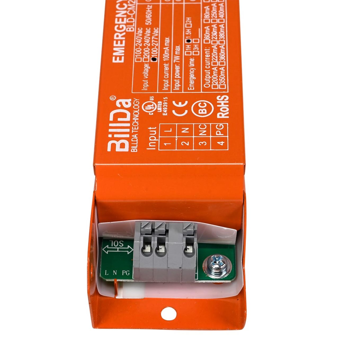 Emergency LED Driver - 7W Output - 25-48Vdc Output - 90 Minute Backup Time