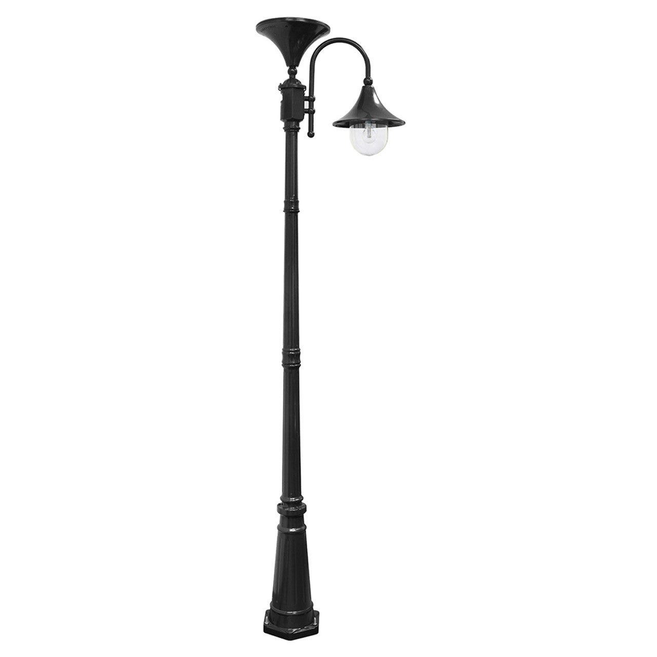 Solar LED Everest Post Light - Black - Gama Sonic