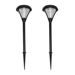 2-Pack Solar LED Premier Garden Stake Light - 50 Lumens - 3000K - Black Finish - Gama Sonic