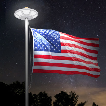 Solar LED Flagtop Pole Light - High Output 1100 Lumens - LumeGen