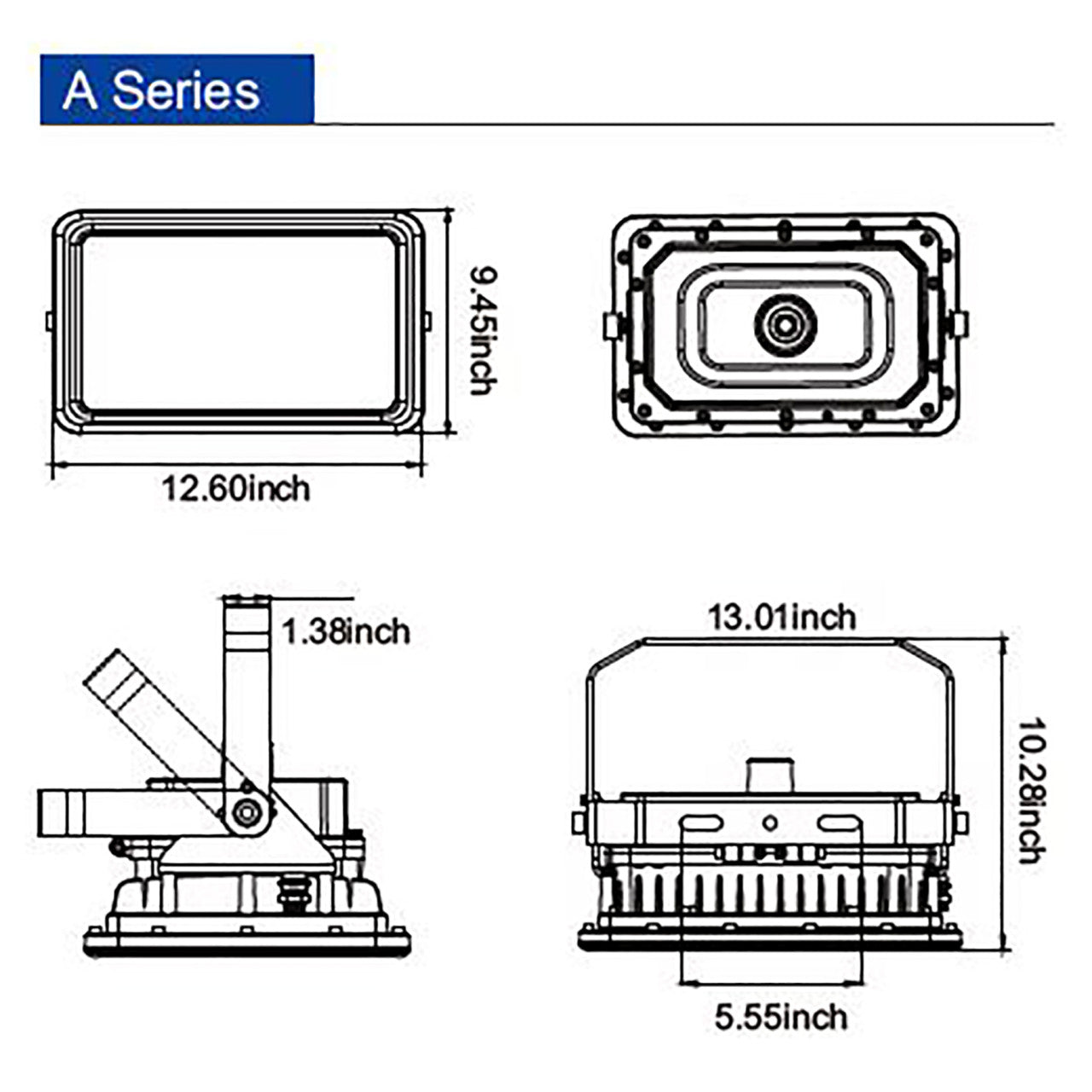 LED Explosion Proof Flood Light - 100W - 13,500 Lumens - Dimmable - C1D2 - Venas