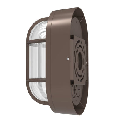 LED Bulkhead Wallpack Light - Wattage Adjustable 12W/16W/20W - Color Tunable - Bronze - LumeGen