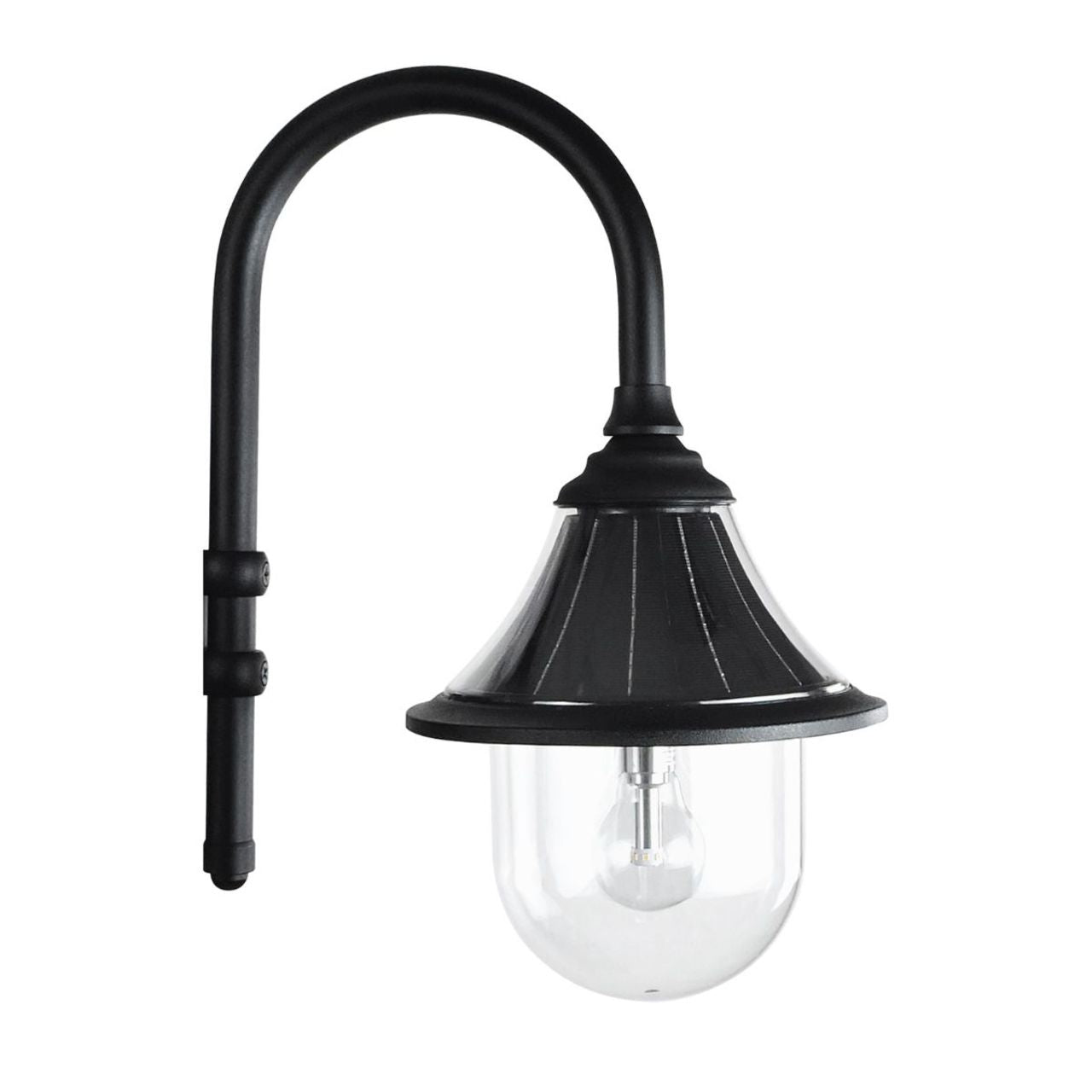 Solar LED Orion Post Light with 8ft Post - Black Finish - Gama Sonic