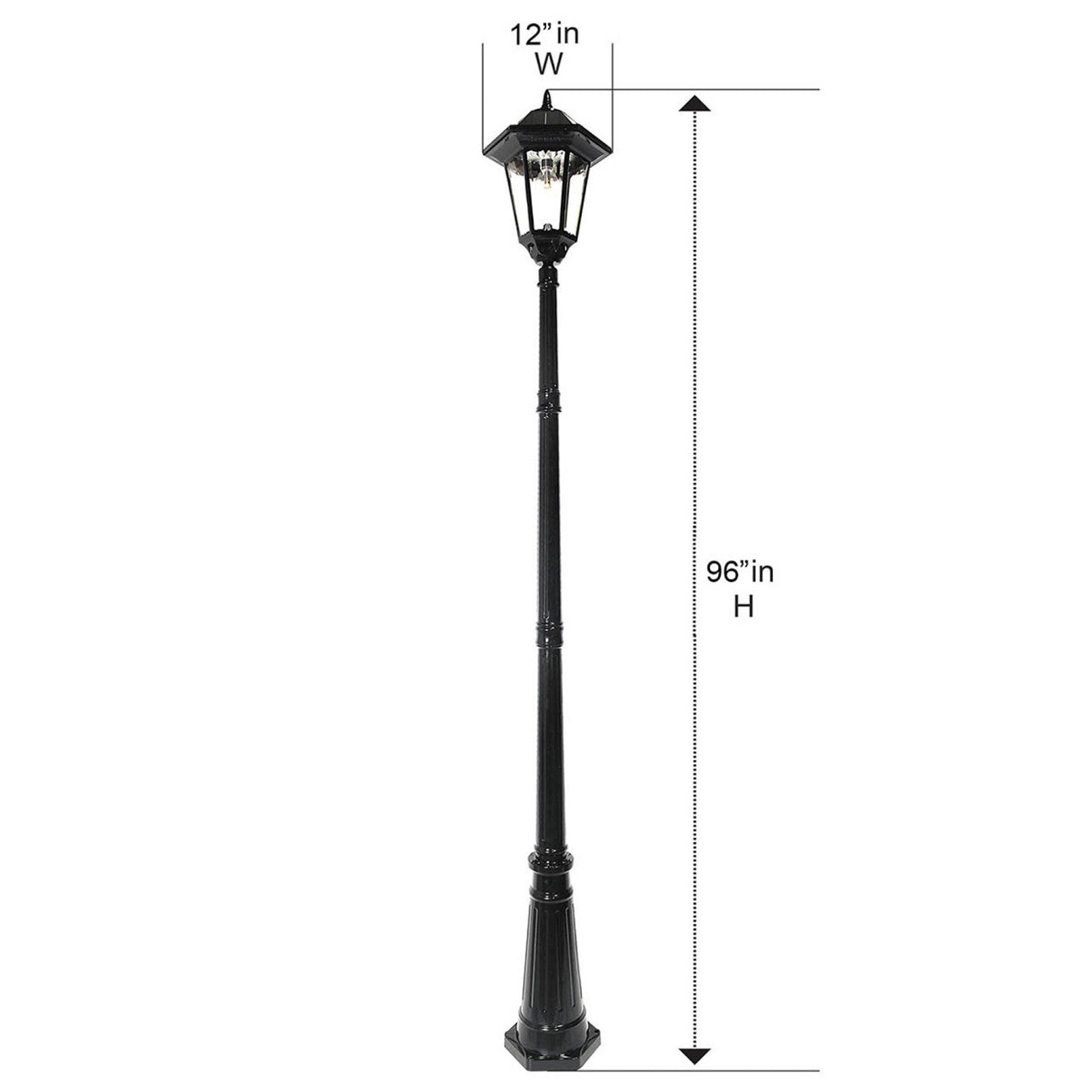 Solar LED Windsor Lantern Light - Black - Gama Sonic