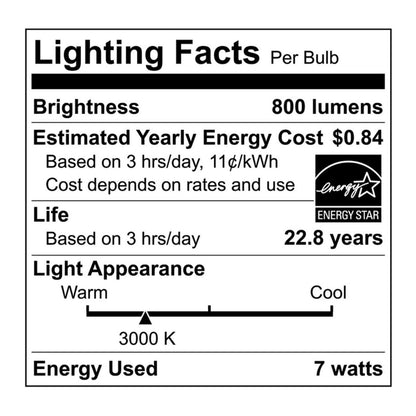 LED ST19 Filament - 7 Watt - Dimmable - 75W Equiv - 800 Lumens - 3000K - Euri Lighting