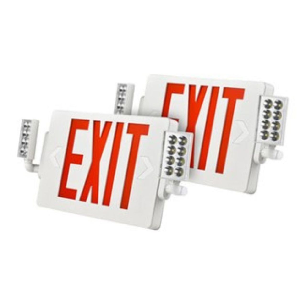 Case of 2 - LED H3 Combo Safety Exit Sign - Adjustable LED Lamp Heads - 90 Min. Emergency Operation - 120/277V - Beyond LED Technology