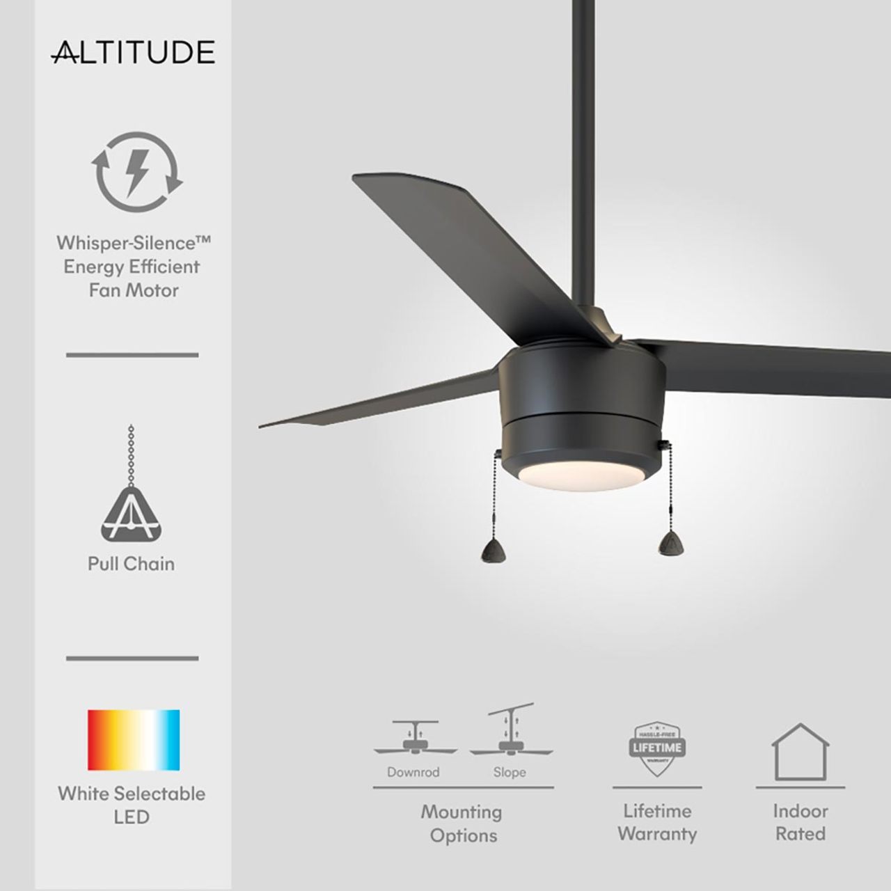 52in. Color Tunable Tritour with Integrated LED Ceiling Fan - 18W - 1000 Lumens - 3000K/4000K/5000K - Altitude