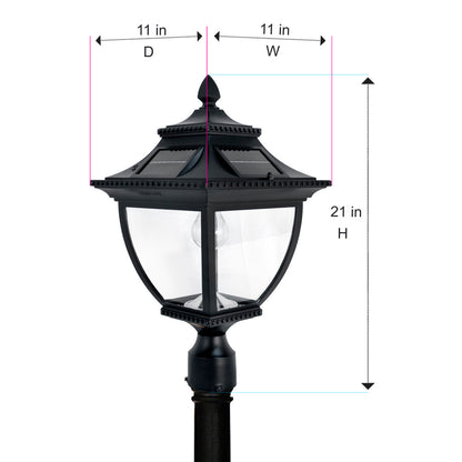 Solar LED Pagoda Lantern Light - Black - Gama Sonic