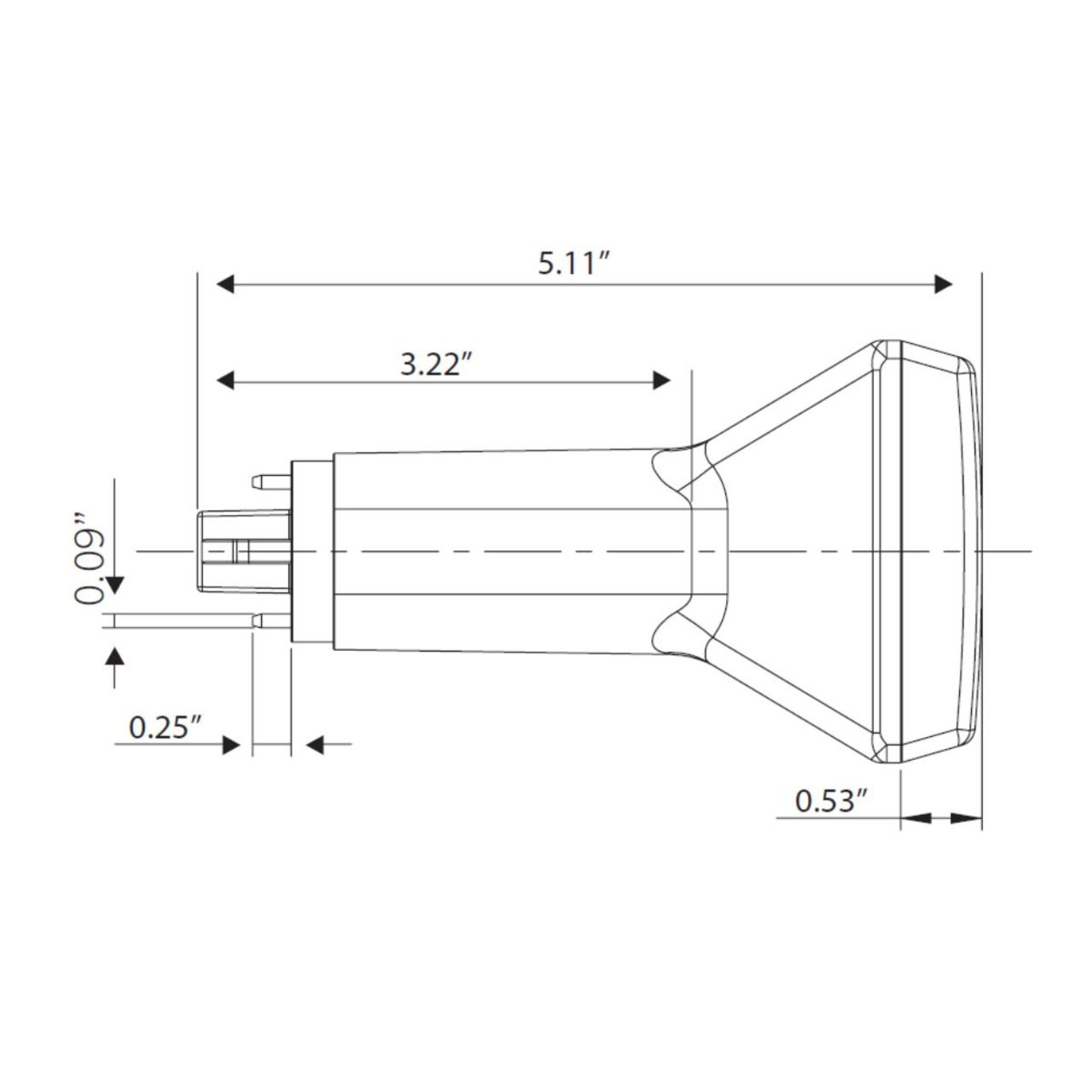 LED 4-Pin Vertical PL Lamp - CFL Ballast Compatible - 9W - Keystone