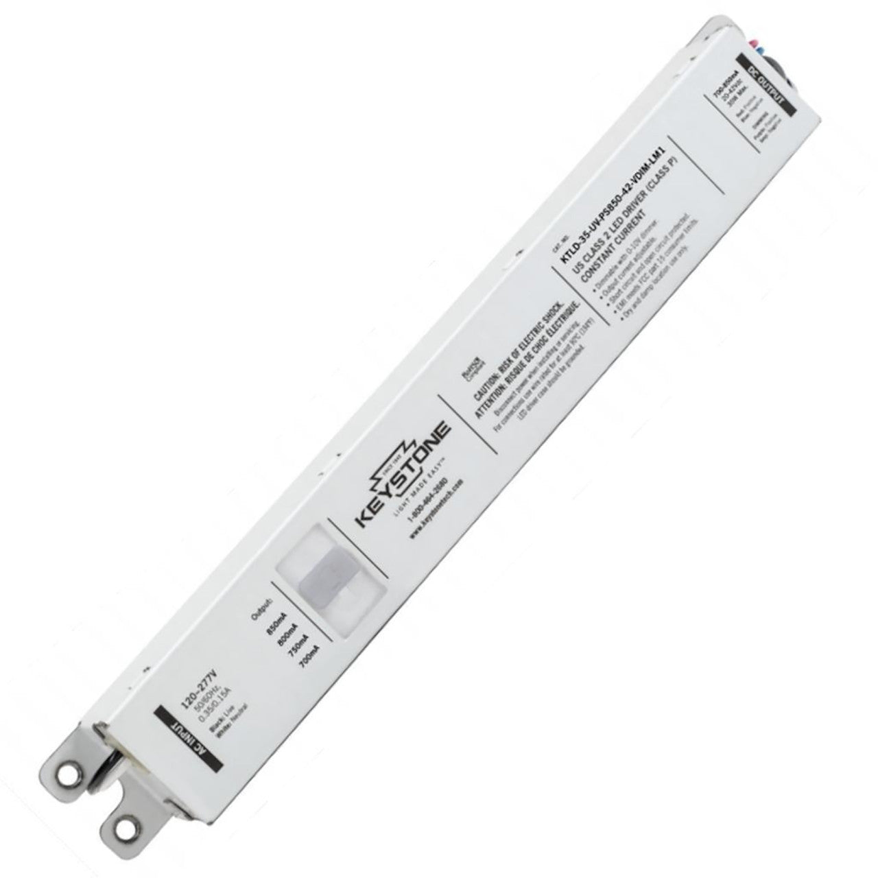 LED Power Selectable Constant Current LED Driver - 35W - 20-42V Output Voltage - Dimmable - Keystone