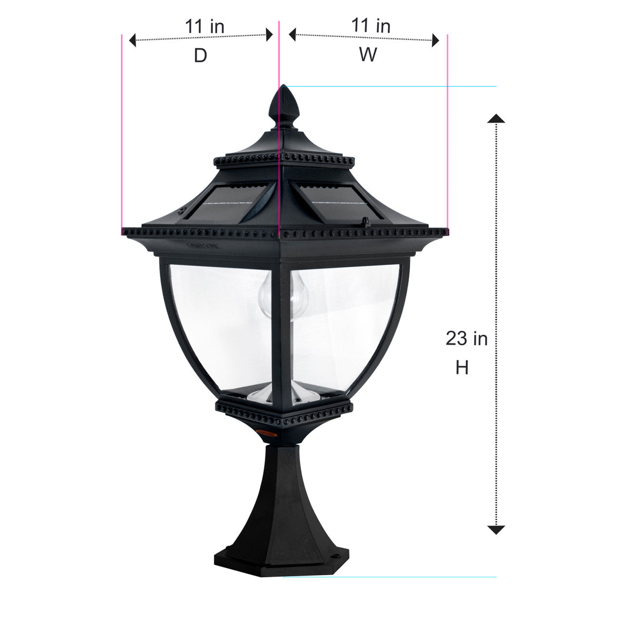 Solar LED Pagoda Lantern Light - Black - Gama Sonic