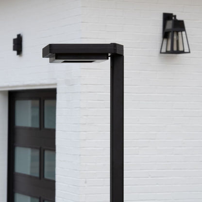 Solar LED Contemporary Square Post Light Head - Black Finish - Gama Sonic