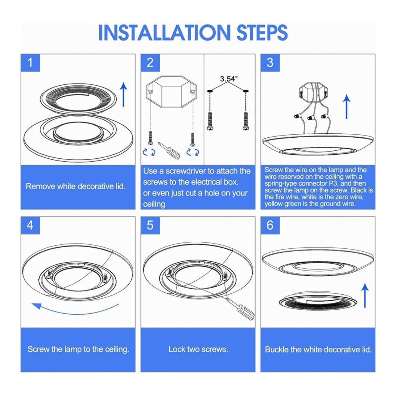 Case of 20 - 6in LED Disk Light - Wet Location - 9.5W - 800 Lumens - Energetic Lighting