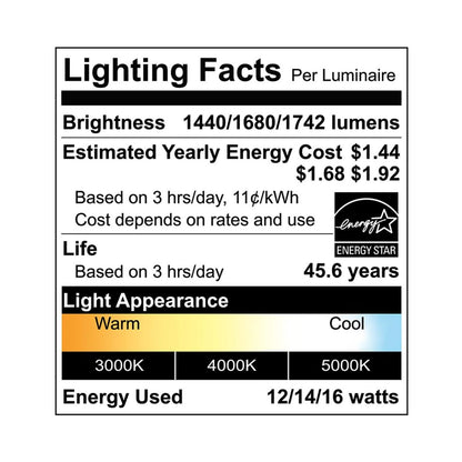 LED Wattage Adjustable & Color Tunable Wall Light - 12W/14W/16W - 3000K/4000K/5000K - Euri Lighting