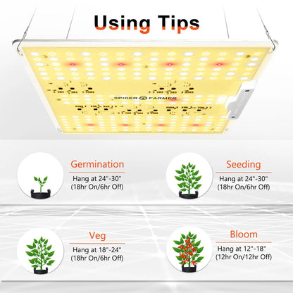 LED Full Spectrum Indoor Grow Light - 100W - Spider Farmer - SF1000D