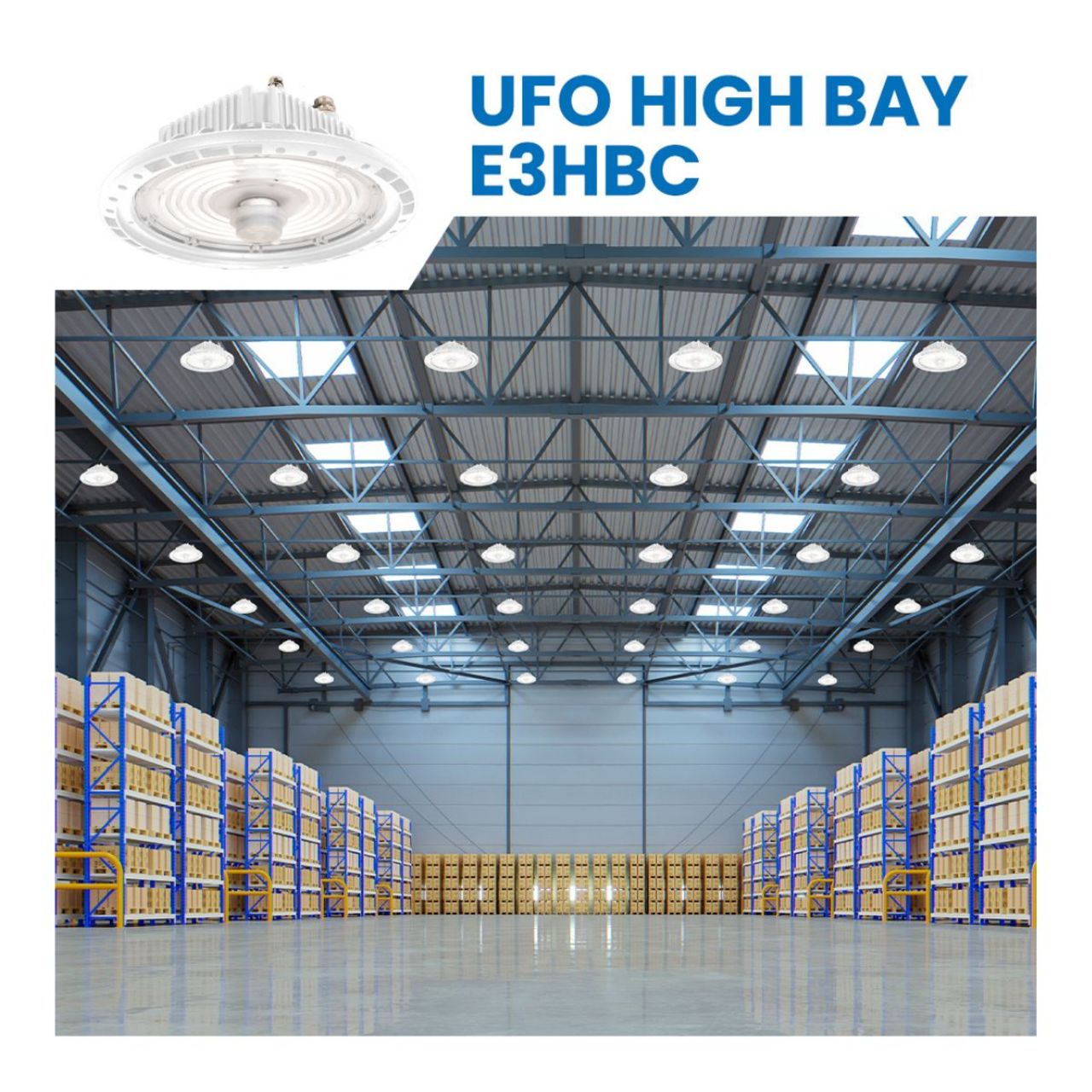 LED UFO High Bay - Wattage Select up to 150W - Color Selectable - White Finish - Energetic Lighting