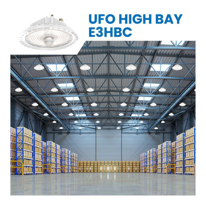 LED UFO High Bay - Wattage Select up to 150W - Color Selectable - White Finish - Energetic Lighting