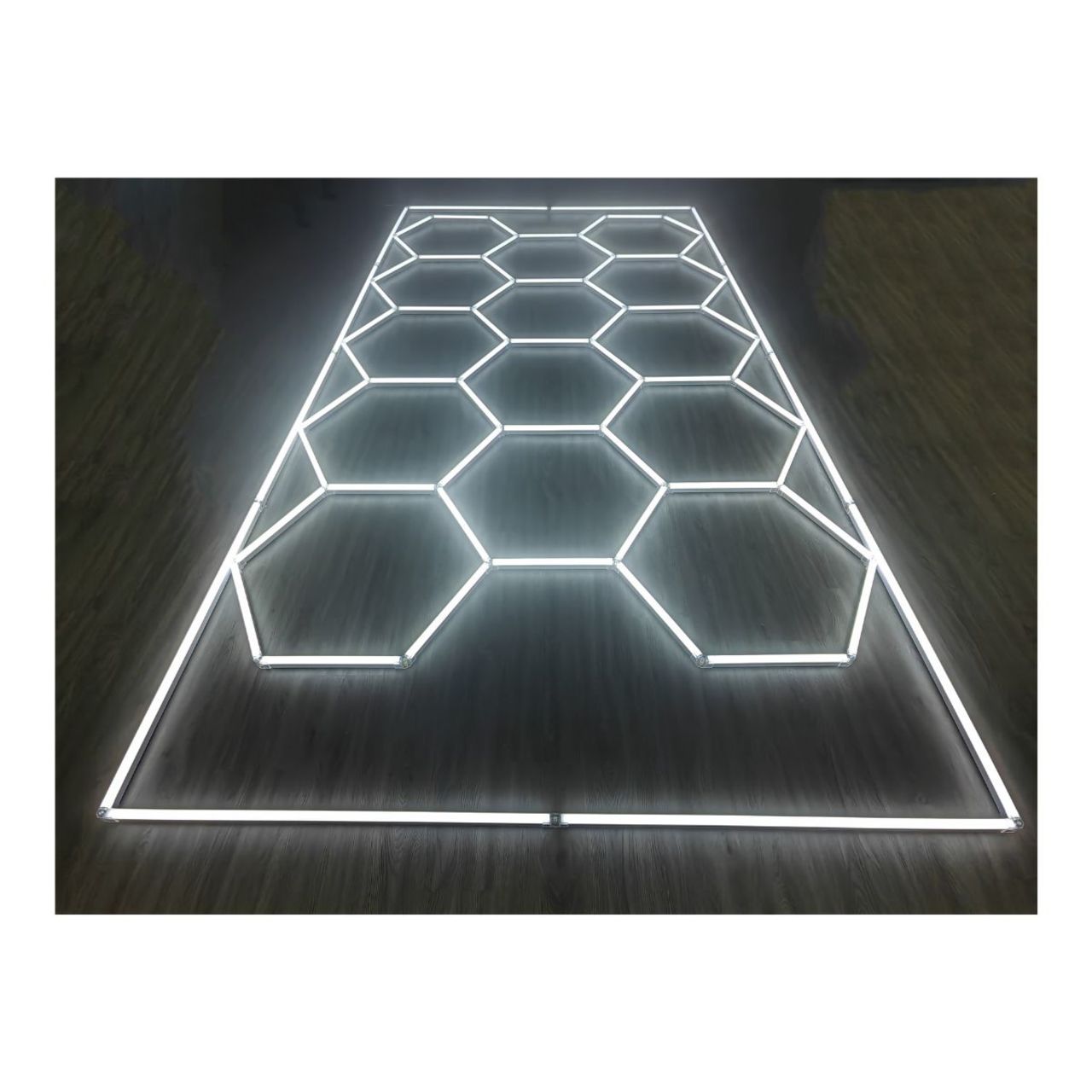 96in x 190in Hexagon Pattern LED Shop Light Kit - 534W - LumeGen