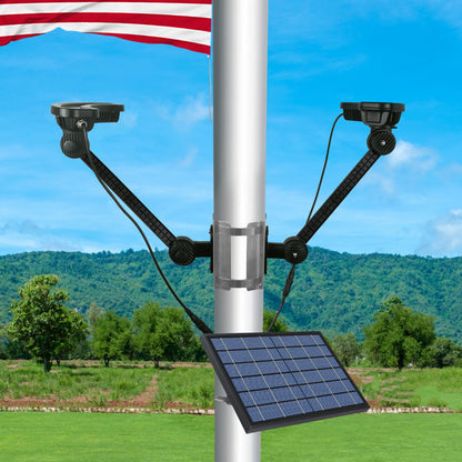 Solar LED Curved Flagpole Light - 1320 Lumens - LumeGen