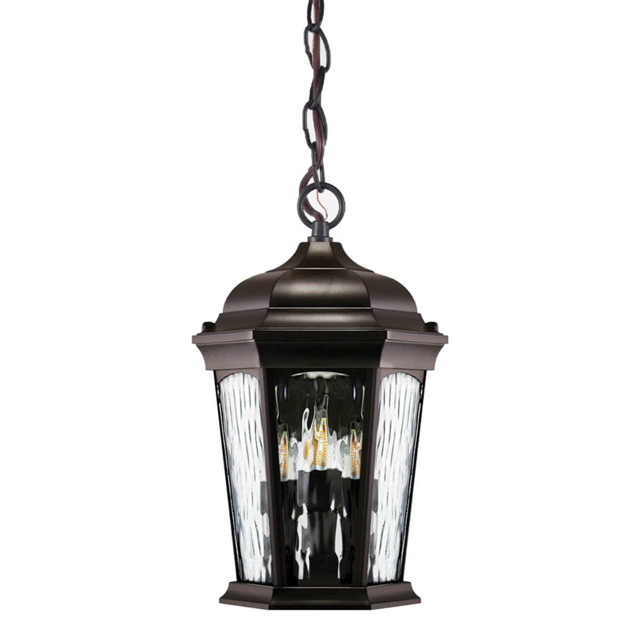 LED Outdoor Flame Hanging Lantern Light - 12.5W - 1300 Lumens - 3000K - Euri Lighting