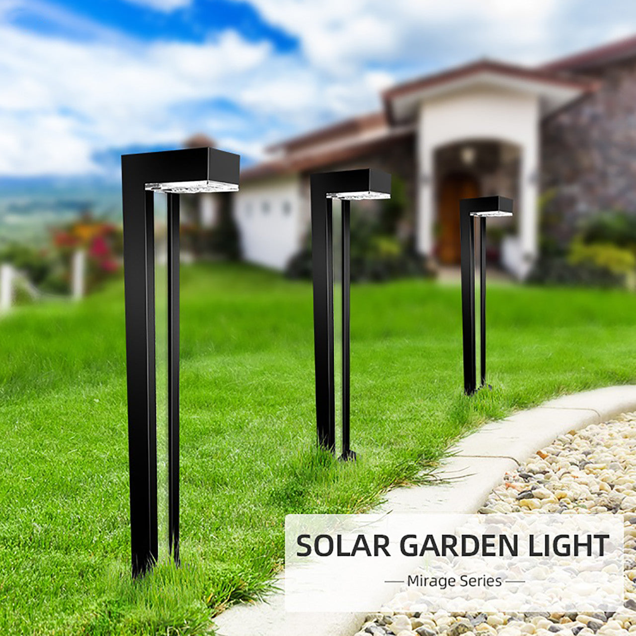 2-Pack Solar LED Bollard Light - 50 Lumens - 3000K - LumeGen