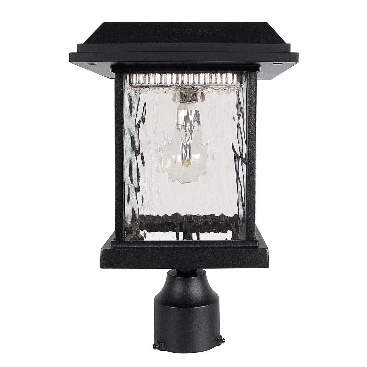 Solar LED Aspen Post Light - 120 Lumens - 2700K - Black Finish - Gama Sonic