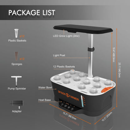 Indoor Hydroponic Grow System - 24W - Spider Farmer