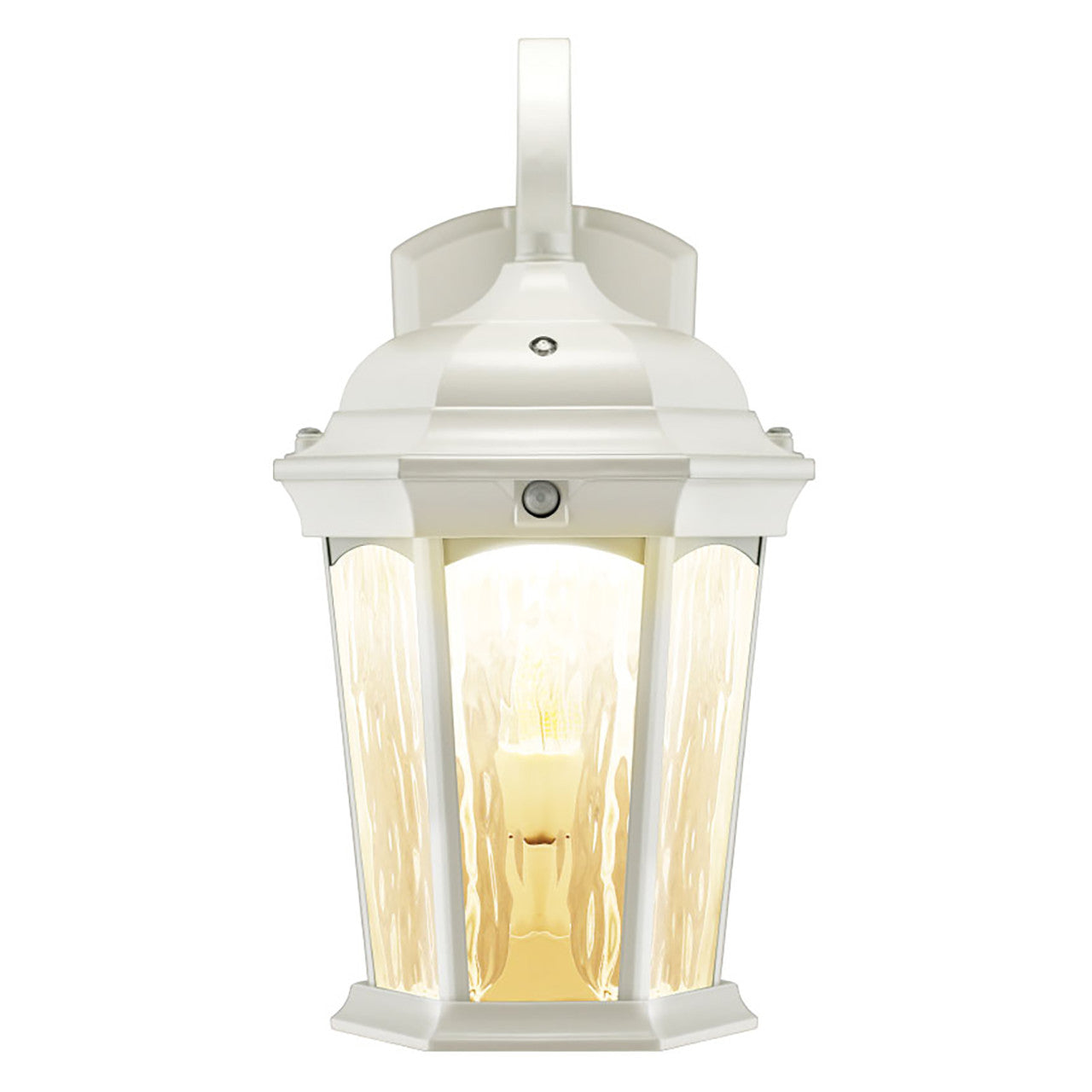 LED Outdoor Wall Flame Lantern Light - 12.5W - 1200 Lumens - 3000K - White Water Glass Finish - Euri Lighting