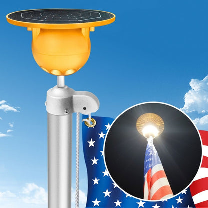 Solar LED Flag Pole Ball Topper Light - 10 LEDs - White/Black/Gold/Silver Finish