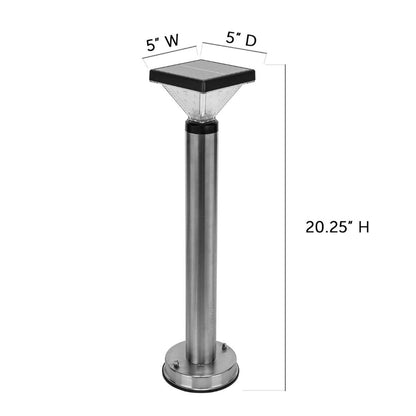 Solar LED Luxor Stainless Steel Bollard Light - Gama Sonic